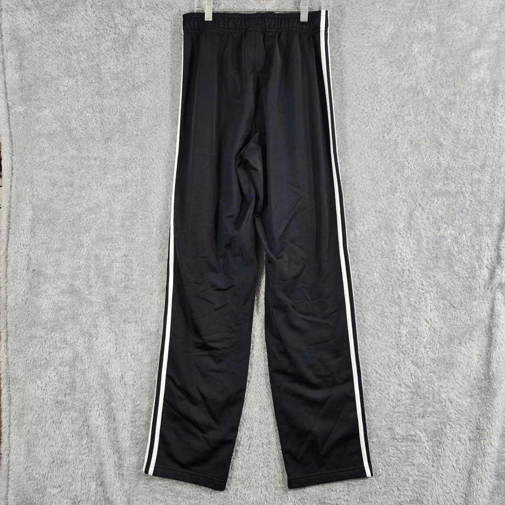 Adidas Mens Black White 3 Stripe Track Pants Athletic Joggers Size S